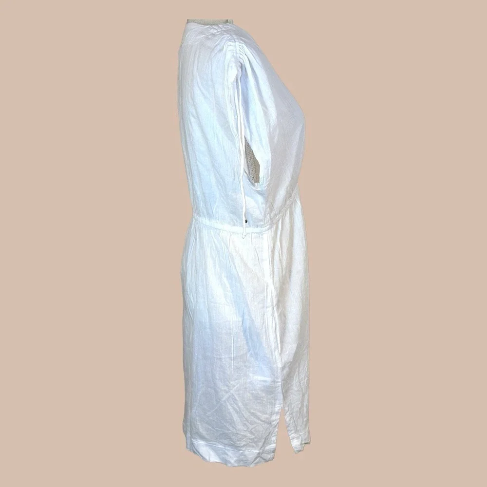 Lauren Ralph Lauren Cover Up Dress SZ LGE White Cotton Excellent Cotton V-neck